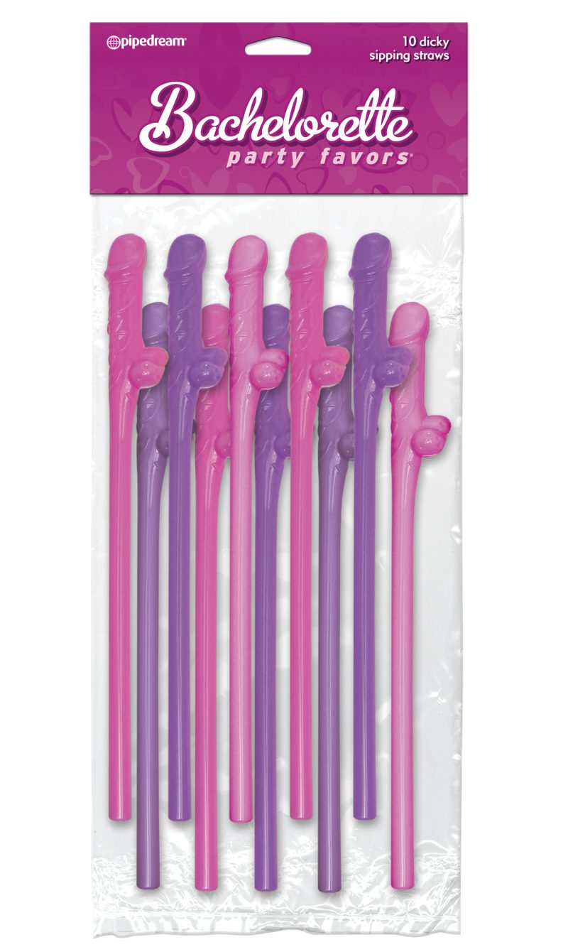 Bachelorette Party Favours Assorted Coloured Dicky Sipping Straws by Lovedreamer